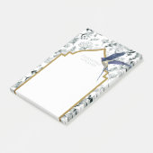 Beautiful Blue Bird Botanical Custom Post-it Klebezettel (angewinkelt)