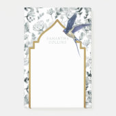 Beautiful Blue Bird Botanical Custom Post-it Klebezettel (Vorderseite)