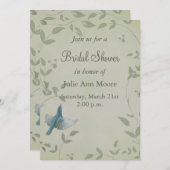 Beautiful Blue Bird Brautparty Einladung (Vorne/Hinten)