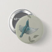 Beautiful Blue Bird Button (Vorne & Hinten)