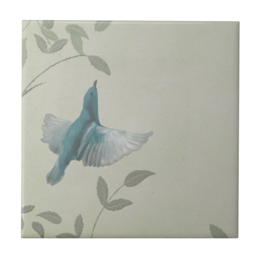 Beautiful Blue Bird Fliese (Vorderseite)