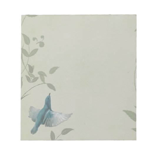 Beautiful Blue Bird Notizblock (Vorderseite)