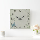 Beautiful Blue Bird Quadratische Wanduhr (Zuhause)