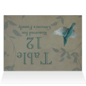Beautiful Blue Bird Wedding Tischnummer (Innenansicht Horizontal (Oben))