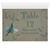 Beautiful Blue Bird Wedding Tischnummer (Innenansicht Horizontal (Unten))