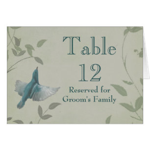 Beautiful Blue Bird Wedding Tischnummer