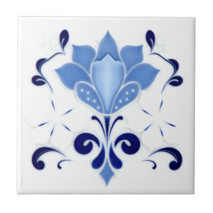 Beautiful Blue Blume Keramik Tile Fliese