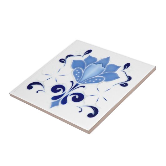 Beautiful Blue Blume Keramik Tile Fliese (Seite)