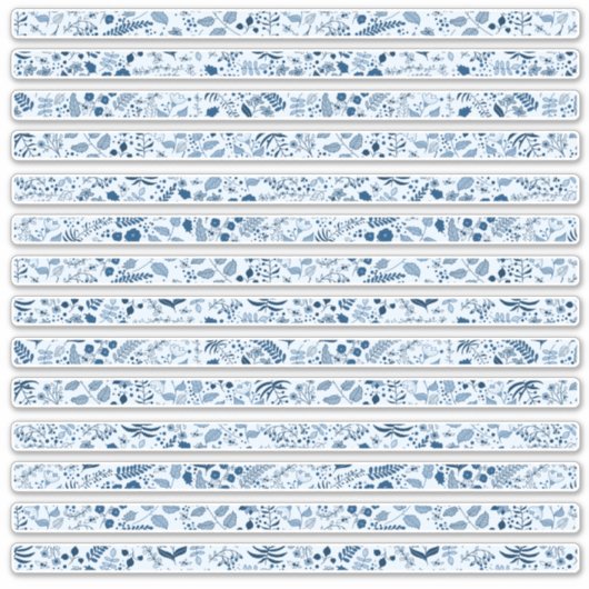 Beautiful Blue Boho Blume Borders Aufkleber (Vorderseite)