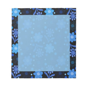Beautiful Blue Boho Blume Notizblock
