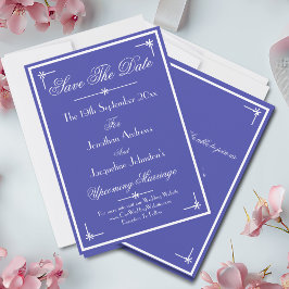 Beautiful Blue Boho Luxury Classic Chic Wedding Save The Date