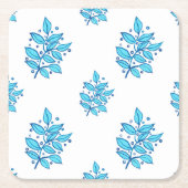 Beautiful Blue Botanic Design Untersetzer (Vorderseite)