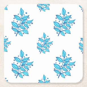 Beautiful Blue Botanic Design Untersetzer