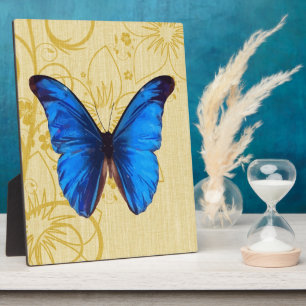 Beautiful Blue Butterfly Vintage Kunst Fotoplatte