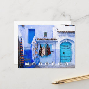 Beautiful Blue Chefchaouen marokkanische Architekt Postkarte