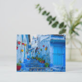 Beautiful Blue Chefchaouen marokkanische Architekt Postkarte (Stehend Vorderseite)