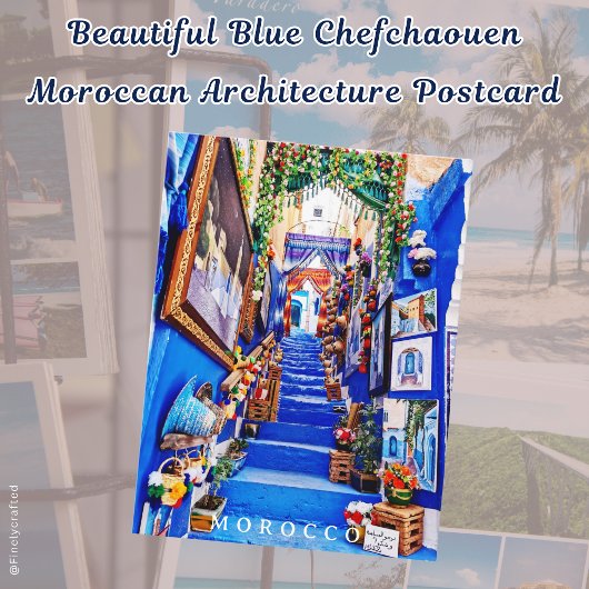 Beautiful Blue Chefchaouen marokkanische Architekt Postkarte