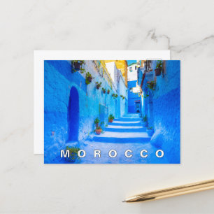 Beautiful Blue Chefchaouen marokkanische Architekt Postkarte