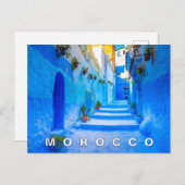 Beautiful Blue Chefchaouen marokkanische Architekt Postkarte (Vorne/Hinten)
