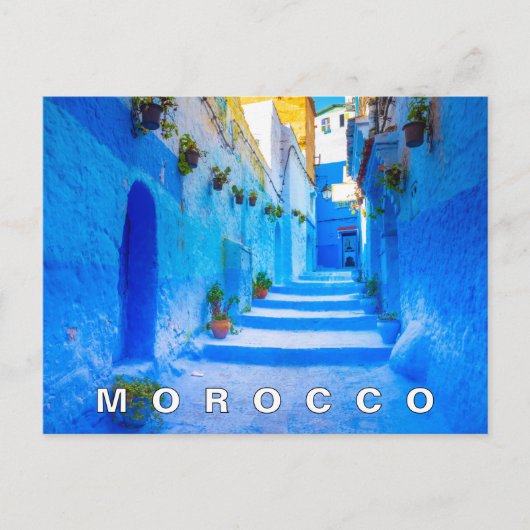Beautiful Blue Chefchaouen marokkanische Architekt Postkarte (Vorderseite)