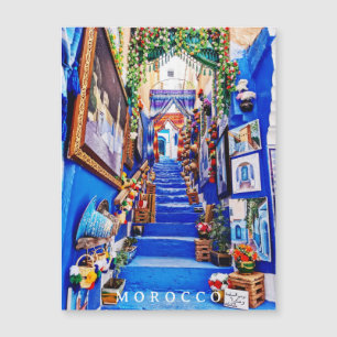 Beautiful Blue Chefchaouen Medina Magnetic Card Magnetkarte