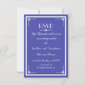 Beautiful Blue Chic Wedding Website RSVP Card (Vorderseite)