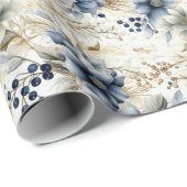 Beautiful Blue Christmas Baubles Xmas Blume Geschenkpapier (Rolleneckpunkt)