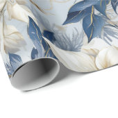 Beautiful Blue Christmas Baubles Xmas Blume Geschenkpapier (Rolleneckpunkt)