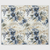 Beautiful Blue Christmas Baubles Xmas Blume Geschenkpapier (Flach)