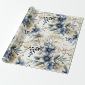 Beautiful Blue Christmas Baubles Xmas Blume Geschenkpapier (Ungerollt)