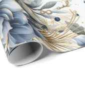 Beautiful Blue Christmas Baubles Xmas Blume Geschenkpapier (Rolleneckpunkt)