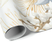 Beautiful Blue Christmas Floral Geschenkpapier (Rolleneckpunkt)