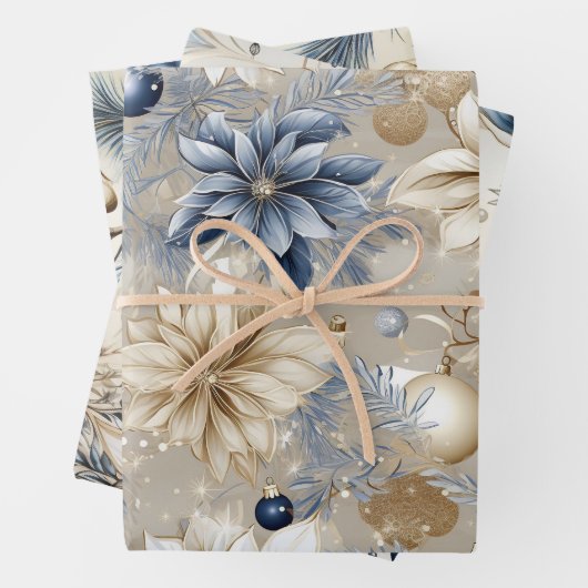 Beautiful Blue Christmas Mix Geschenkpapier Set (Beispiel)