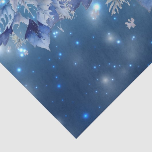 Beautiful Blue Christmas Poinsettias Decoupage Seidenpapier (Detail)