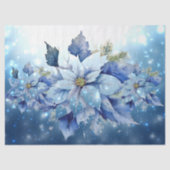 Beautiful Blue Christmas Poinsettias Decoupage Seidenpapier (Vorderseite)