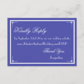Beautiful Blue Classic Chic Wedding RSVP Begleitkarte (Vorderseite)