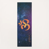 Beautiful Blue Cosmic Galaxy OM Individuelle Name Yogamatte (Vorderseite)