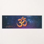 Beautiful Blue Cosmic Galaxy OM Individuelle Name Yogamatte (Vorderseite (Horizontal))