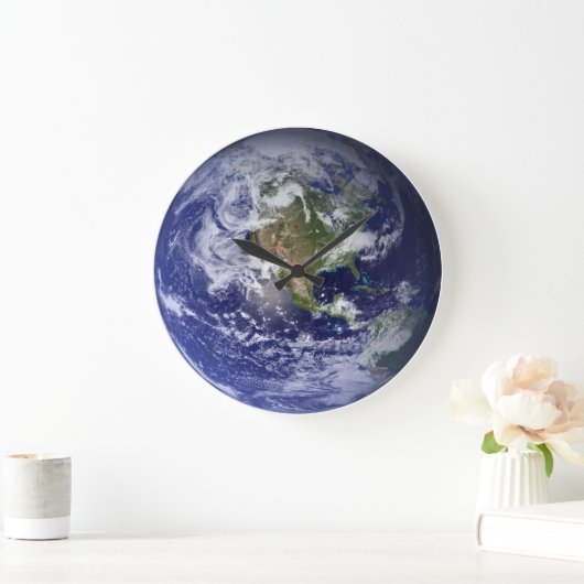 Beautiful Blue Earth Solar System Planet Zuhause Große Wanduhr (Zuhause)
