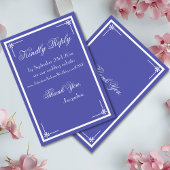 Beautiful Blue Elegant Script Classic Wedding RSVP Begleitkarte