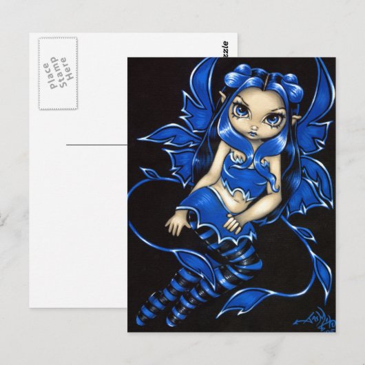 "Beautiful Blue Fairy" Postkarte (Vorne/Hinten)