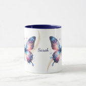 Beautiful Blue Fantasy Star Swirl Butterfly Tasse (Zentrum)