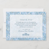 Beautiful Blue Floral Beileid Vielen Dank Card Einladung (Rückseite)