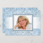 Beautiful Blue Floral Beileid Vielen Dank Card Einladung (Vorne/Hinten)