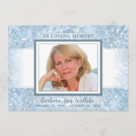 Beautiful Blue Floral Beileid Vielen Dank Card Einladung
