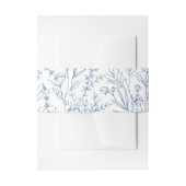 Beautiful Blue Floral Classic Botanische Hochzeit Einladungsbanderole (Vorderseite Beispiel)