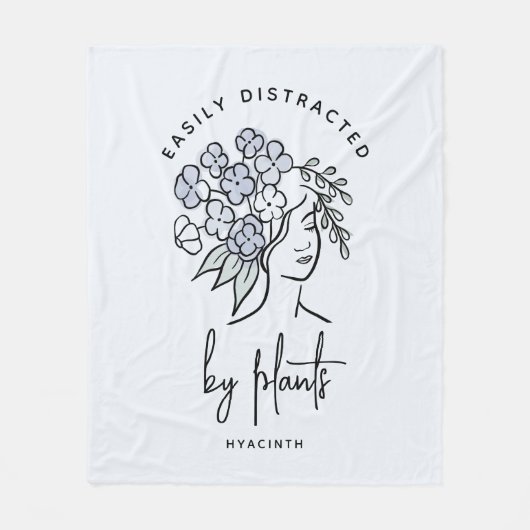 Beautiful Blue Floral Distracted Gärtner Name Fleecedecke (Vorderseite)