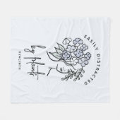 Beautiful Blue Floral Distracted Gärtner Name Fleecedecke (Vorderseite (Horizontal))