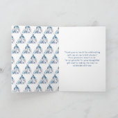 Beautiful Blue Floral Dress Brautparty Dankeskarte (Innenseite)