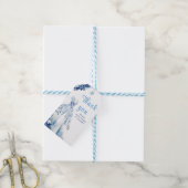 Beautiful Blue Floral Dress Brautparty Geschenkanhänger (Mit Garn)